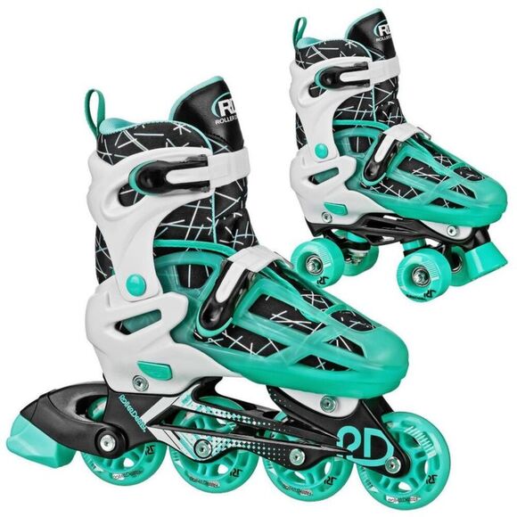 Open Box - Roller Derby - Mint Prodigy Kids' Inline-Quad Combo Sk Green/White - Picture 1 of 4